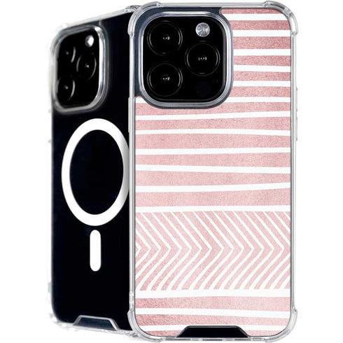 Pink and White Stripes iPhone 16 Pro MagSafe Case